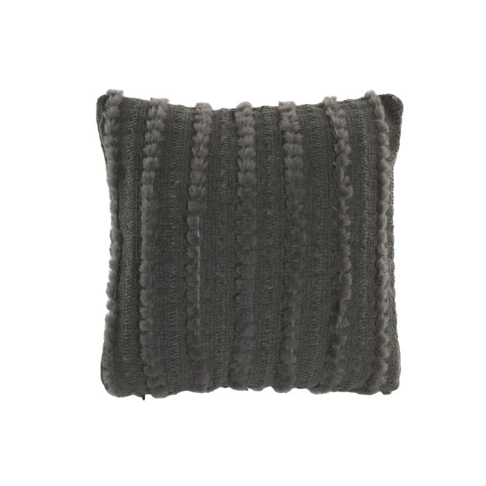 DKD Home Decor Cojín Urban Topo Gris 45 x 45 cm de Poliéster Chenilla (2 Unidades)
