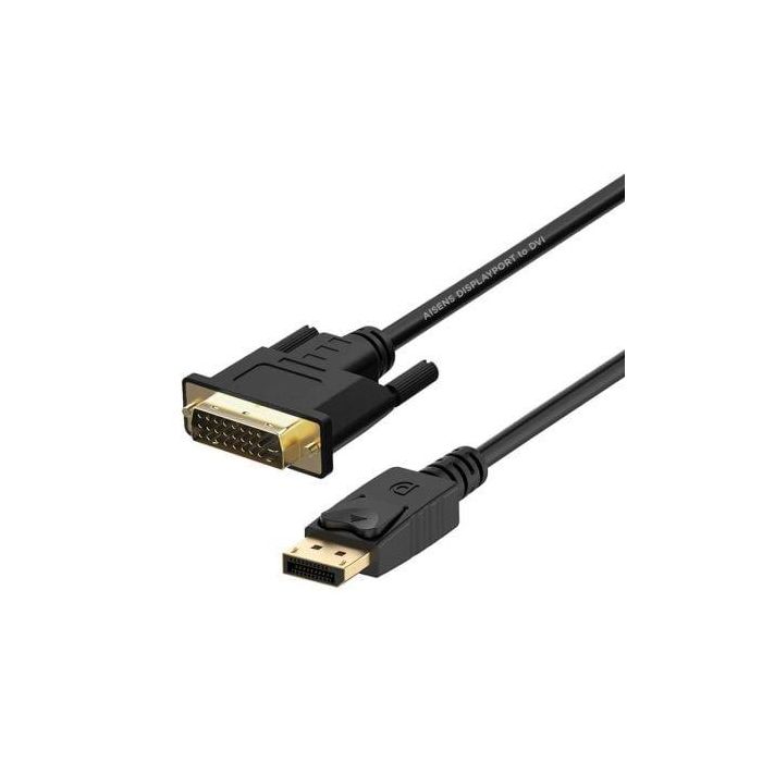 Aisens Cable DisplayPort a DVI Macho, 2 Metros Negro - Alta Calidad Blindado en Oro 24K Aisens Cable DisplayPort a DVI Macho, 2 Metros Negro - Alta Calidad Blindado en Oro 24K