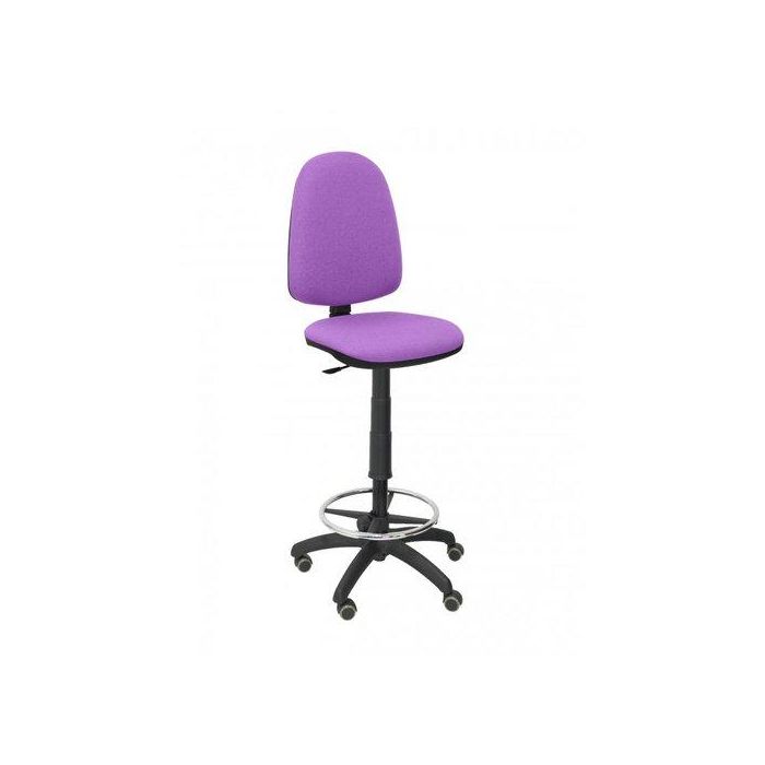 Taburete Piqueras Y Crespo Ayna Ergonomico Mecanismo De Contacto Permanente Regulable En Altura Y Aro Reposapies Ruedas De Parquet Asiento Y Respaldo Tapizados Bali Lila