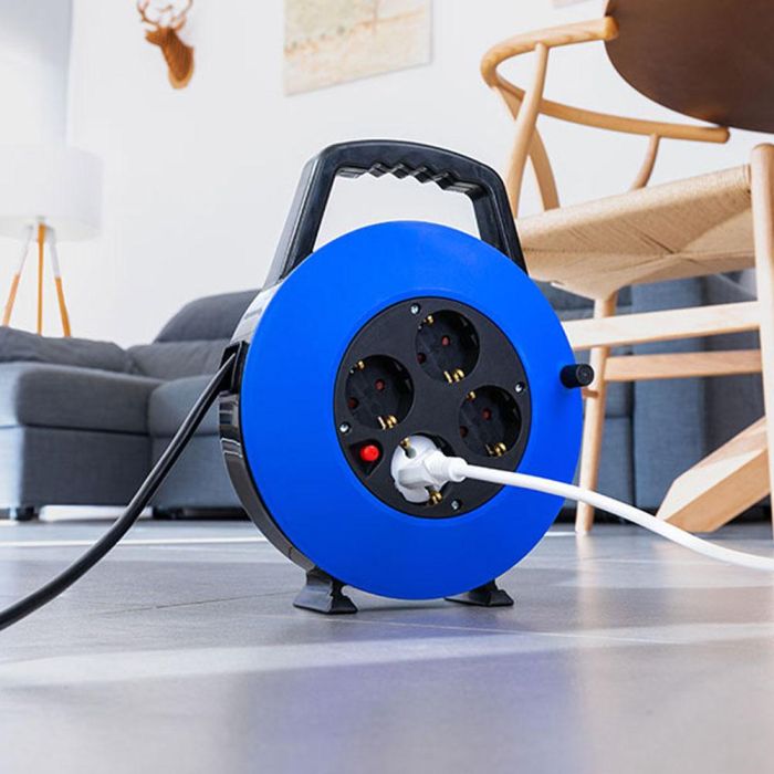 Edm Enrollacables 10m 3G 1,00mm² 4 Tomas T/TL con Protector Térmico 3