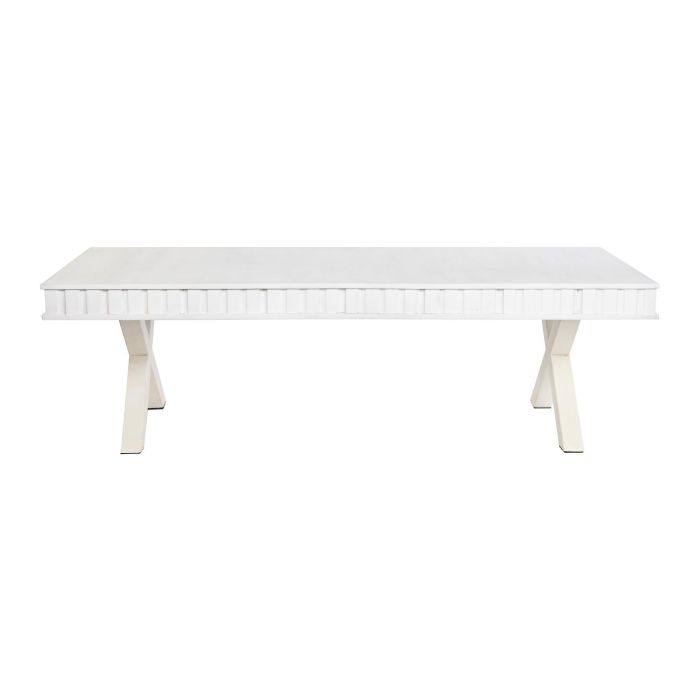 DKD Home Decor Mesa Centro Moderno Blanco 140 x 70 x 42 cm 4