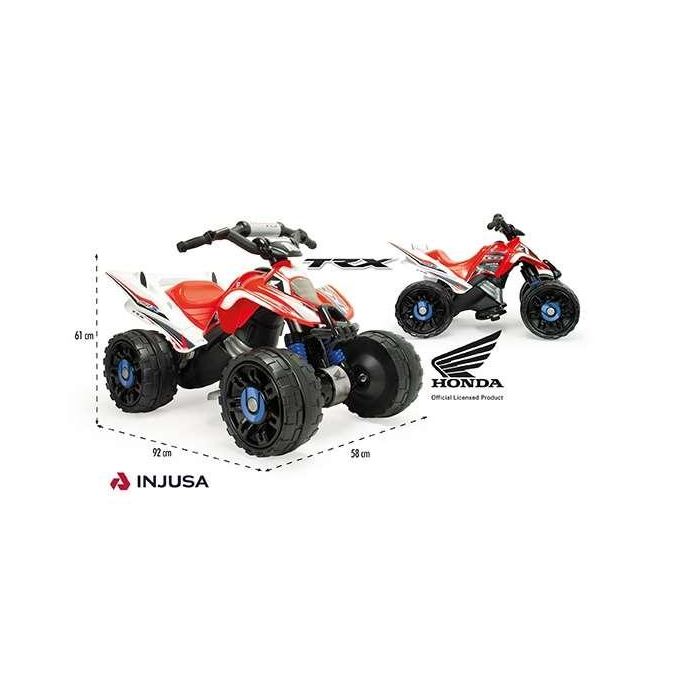 Quad bateria honda atv 12v con ruedas de goma 90x58,5x60 cm 4