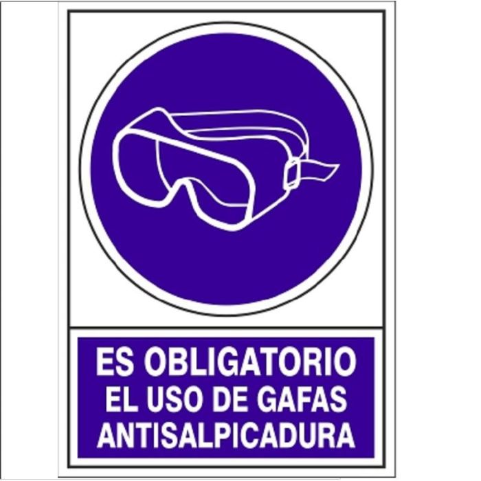 Señal 628 Plástico Obligatorio El Uso De Gafas Antisalpicaduras Duver Señal 628 Plástico Obligatorio El Uso De Gafas Antisalpicaduras Duver