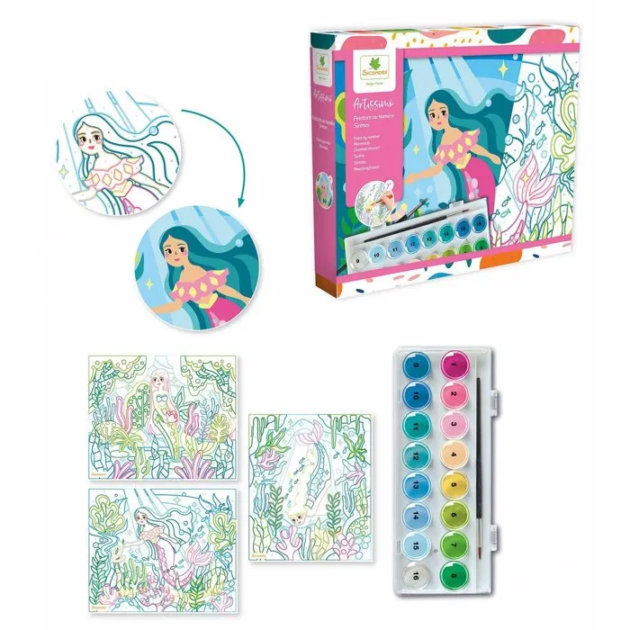Sycomore SYC3517130013390 Pintar por Números Sirenas Artissimo A Partir de 7 Años 1