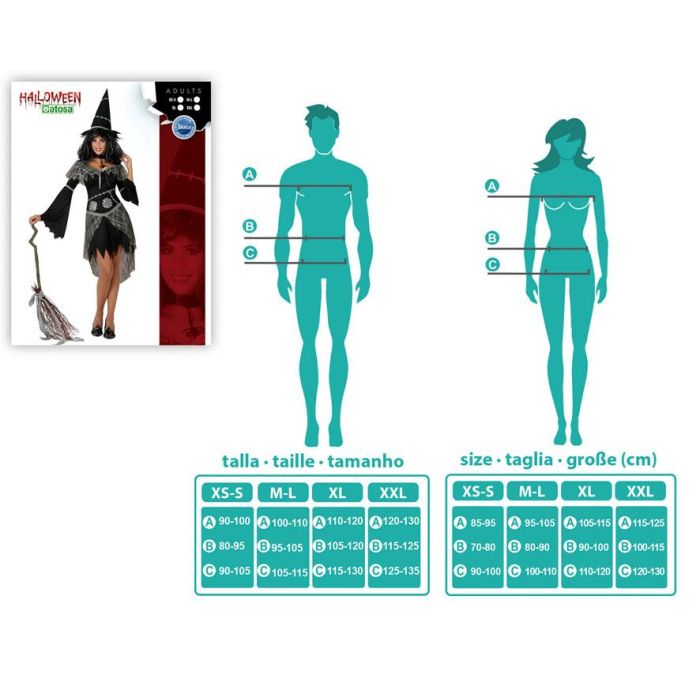 Disfraz Bruja Mujer Adulto Telaraña XS-S 1 Disfraz Bruja Mujer Adulto Telaraña XS-S 1