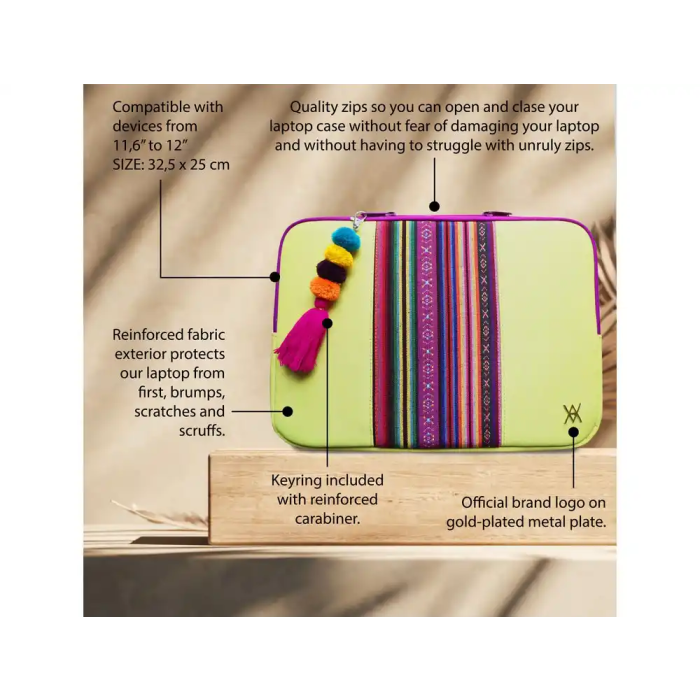 Wondee Funda Portátil Universal 12 Pulgadas Limonada Acolchada Cremallera Estilo Arte Autenticidad Ligera Protectora Compatible Vam Vam 2