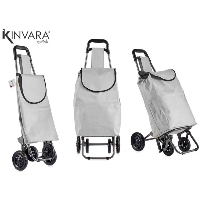 Carro de Compra Gris Claro Kinvara 22x98x38 cm - 30 L, Tela, Plástico, Metal (6 Unidades) Carro de Compra Gris Claro Kinvara 22x98x38 cm - 30 L, Tela, Plástico, Metal (6 Unidades)