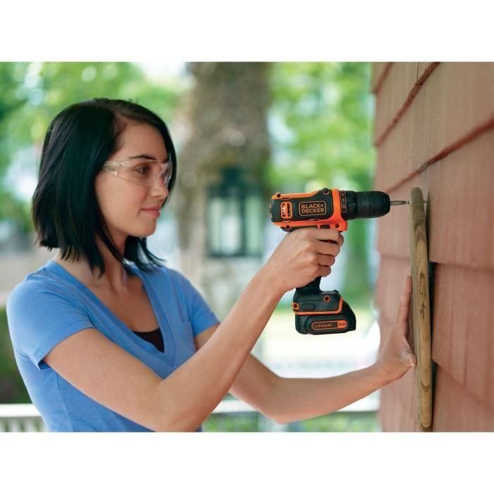 Black & Decker Destornillador Inalámbrico 10.8V, 2 Baterías Litio, Control de Torque 10 Posiciones y Caja 4