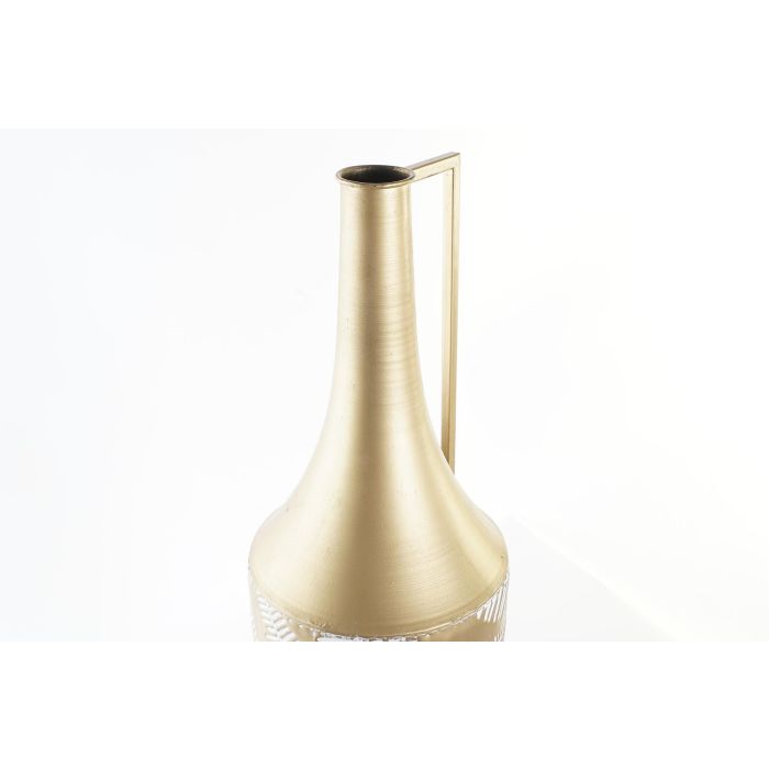 DKD Home Decor Jarron Tropical Dorado Crema Metal 21 x 81 x 21 cm 2