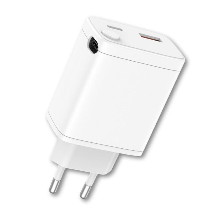 Qcharx Cargador Rápido 20W Juno 2 con Doble Salida USB-C y USB-A + Cable Tipo C, Carcasa Ignífuga y Chip Inteligente 1 Qcharx Cargador Rápido 20W Juno 2 con Doble Salida USB-C y USB-A + Cable Tipo C, Carcasa Ignífuga y Chip Inteligente 1