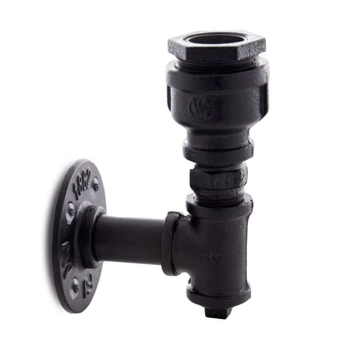 Aplique de Pared estilo industrial E27 Negro (Sin Lámpara) Nora [HO-E27WALLLIGHT-J-B] 1