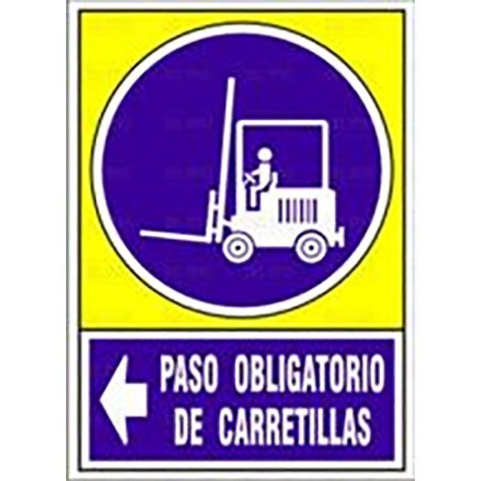 DUVER 658 Señal de Paso Obligatorio de Carretillas Izquierda Plástico 295x210mm