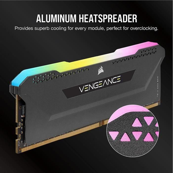 Memoria para PC CORSAIR DDR4 - VENGEANCE RGB PRO - 16GB (2x8GB) - 3600Mhz - CAS 18 - Negro (CMH16GX4M2D3600C18) 2