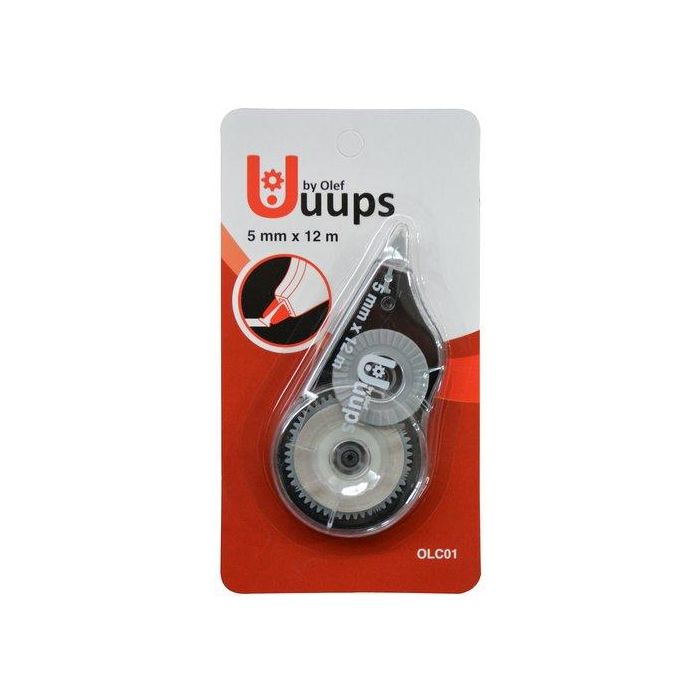 Corrector Cinta Olef Uuups 5 Mm X 12 M Ergonomico Blister De 1 (Set de 24)