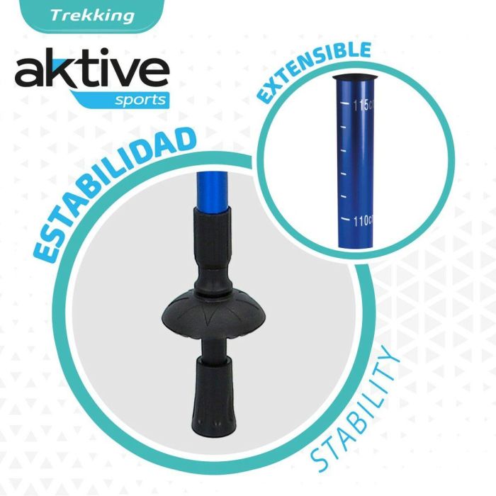 Set de 2 bastones de trekking Aktive 5 x 135 x 5 cm (6 Unidades) 2 Set de 2 bastones de trekking Aktive 5 x 135 x 5 cm (6 Unidades) 2