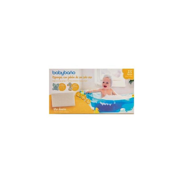 BABYBAÑO Esponja con Jabón de Un Solo Uso 25 Unidades