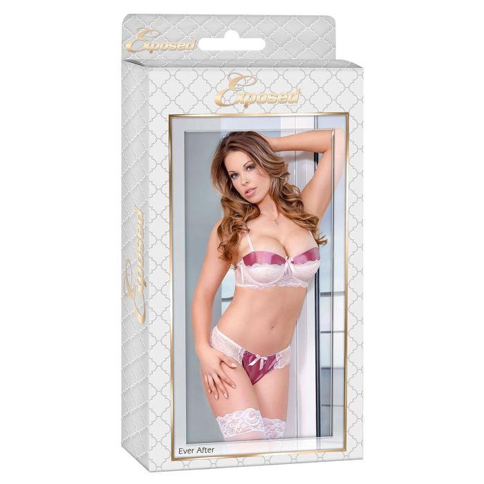 Conjunto de Lencería Exposed Crema Granate (S/M) 0 Conjunto de Lencería Exposed Crema Granate (S/M) 0