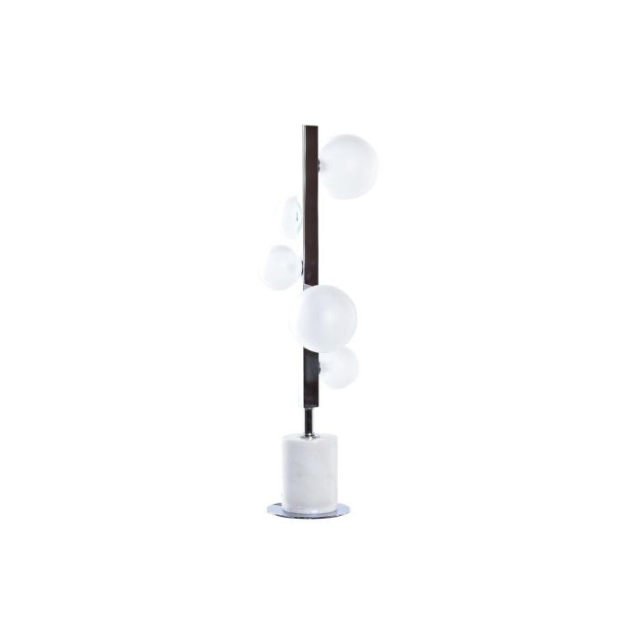 DKD Home Decor Lámpara Sobremesa Moderna con 5 Bolas, Mármol y Cristal, Blanco Plateado, 68 cm Alto, 5 Bombillas G4 DKD Home Decor Lámpara Sobremesa Moderna con 5 Bolas, Mármol y Cristal, Blanco Plateado, 68 cm Alto, 5 Bombillas G4