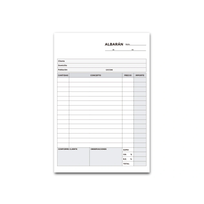 Liderpapel T215 Talonario Albarán Cuarto Original y Copia 144x210 mm 2