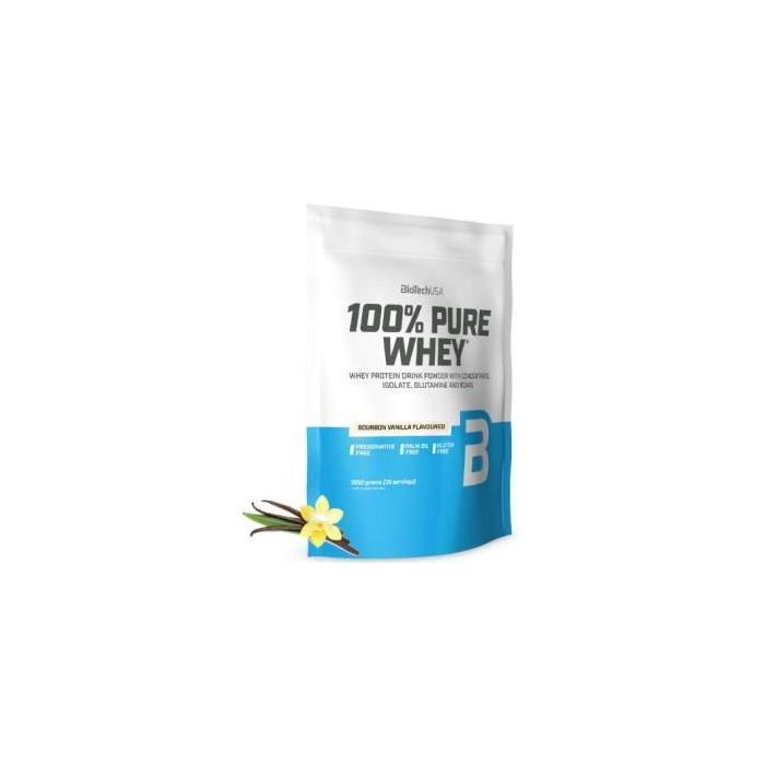 BIOTECHUSA 100% Pure Whey Proteína de Suero de Leche Sabor Vainilla Bourbon 1000g