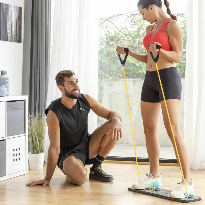 Pack Tabla de Flexiones Push-Up y Set de Bandas de Resistencia con Accesorios y Guía de Ejercicios InnovaGoods 20 Pack Tabla de Flexiones Push-Up y Set de Bandas de Resistencia con Accesorios y Guía de Ejercicios InnovaGoods 20