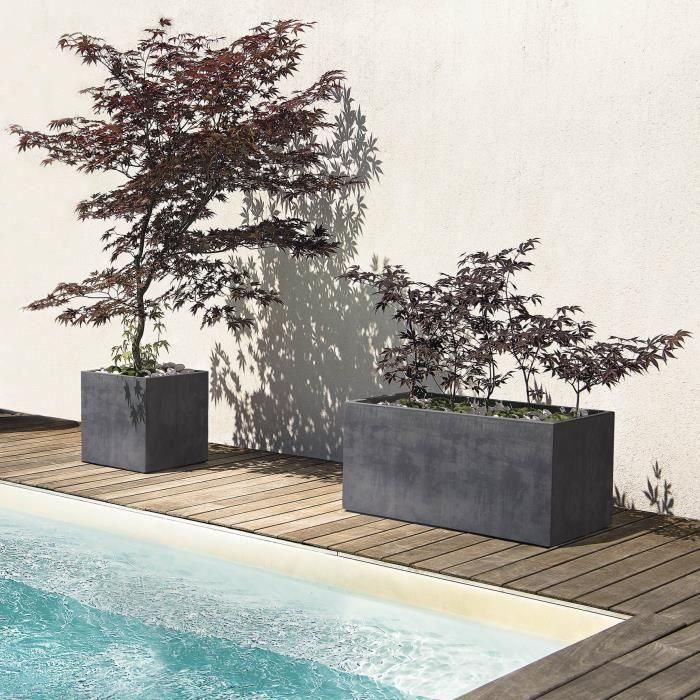 Jardinera Muret - DEROMA - Millennium R - Antracita - Con reserva de agua - 79 cm 2 Jardinera Muret - DEROMA - Millennium R - Antracita - Con reserva de agua - 79 cm 2