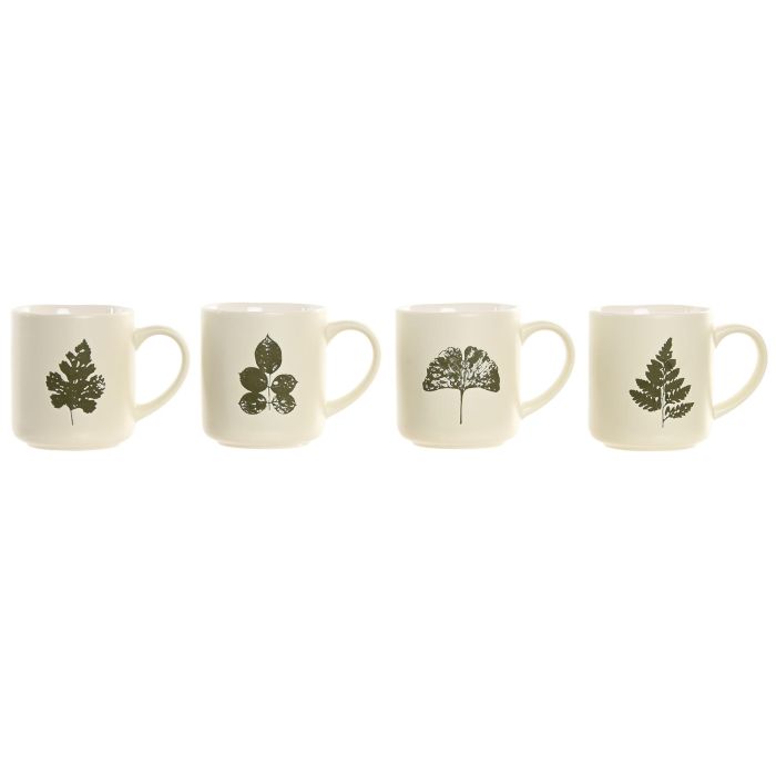 DKD Home Decor Mug Urban 480ml Porcelana/New Bone Verde Claro Apto Microondas/Lavavajillas (12 Unidades)