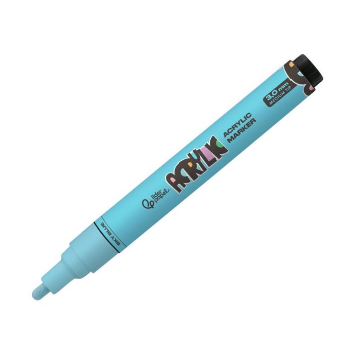 Rotulador Liderpapel Acrylic Base Agua Todo Tipo De Superficie Punta Redonda 3 mm Azul Cielo 1 Rotulador Liderpapel Acrylic Base Agua Todo Tipo De Superficie Punta Redonda 3 mm Azul Cielo 1