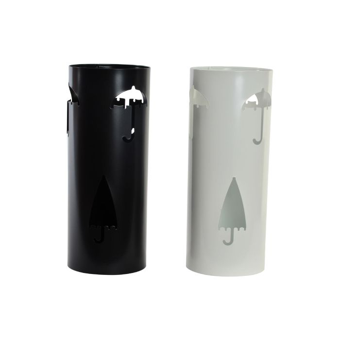 DKD Home Decor Paraguero Moderno de Acero para Entrada Blanco Negro 19x47x19 cm Pack 2 Unidades Surtido Aleatorio