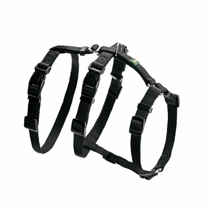 Hunter Arnés Seguridad Vario Rapid Antipánico para Perros, Talla M-L, Pecho 64-100cm, Cuello 47-66cm, Correa Extraíble, Nylon Negro