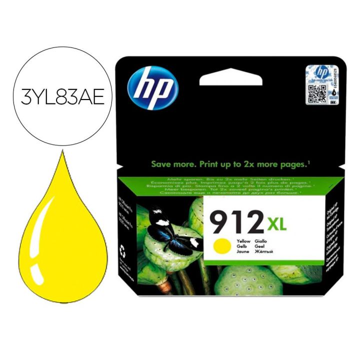 Ink-Jet Hp 912 XL Officejet 8010 - 8020 - 8035 Amarillo 825 Pag