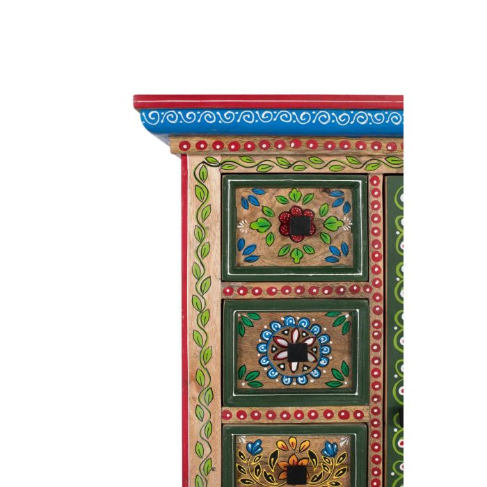 GINER Y COLOMER Móvil con Puerta Decorada en Madera de Mango, 4 Cajones, Color Multicolor 5