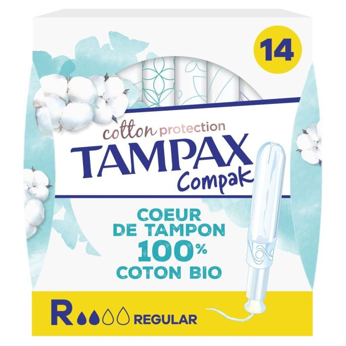 Tampax Tampón Algodón 100% Orgánico Regular 14 unidades 1 Tampax Tampón Algodón 100% Orgánico Regular 14 unidades 1