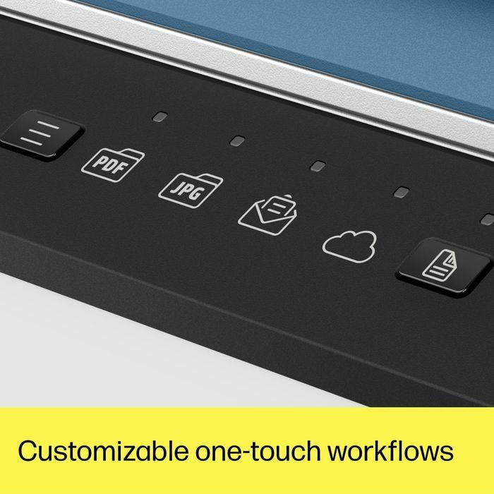 HP Enhance productivity with fast, two-sided scanning, a 60-page ADF, and one-button shortcuts. 13 HP Enhance productivity with fast, two-sided scanning, a 60-page ADF, and one-button shortcuts. 13