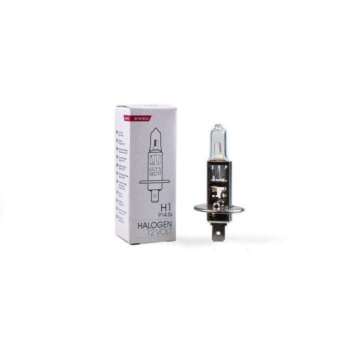 M-Tech MTECZ1 Lámpara Halógena H1 P14.5S 12V 55W, Pack 10 Unidades, con Vidrio de Cuarzo Templado, Mayor Durabilidad, Homologación E4 M-Tech MTECZ1 Lámpara Halógena H1 P14.5S 12V 55W, Pack 10 Unidades, con Vidrio de Cuarzo Templado, Mayor Durabilidad, Homologación E4