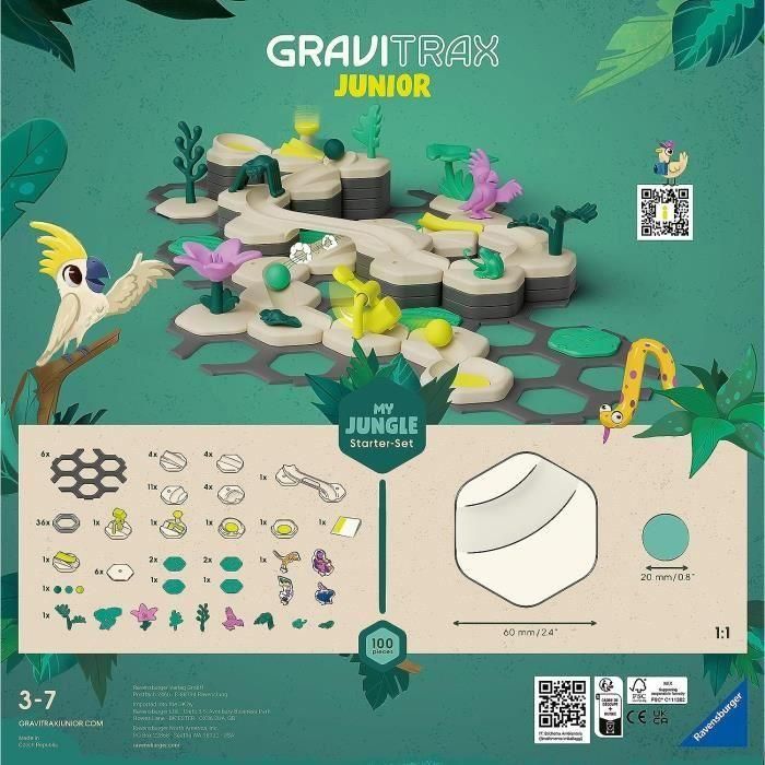 Gravitrax Junior - Starter Set My Jungle 97 piezas - Circuito de canicas - Juego de construcción creativo - Ravensburger - A partir de 3 años 4