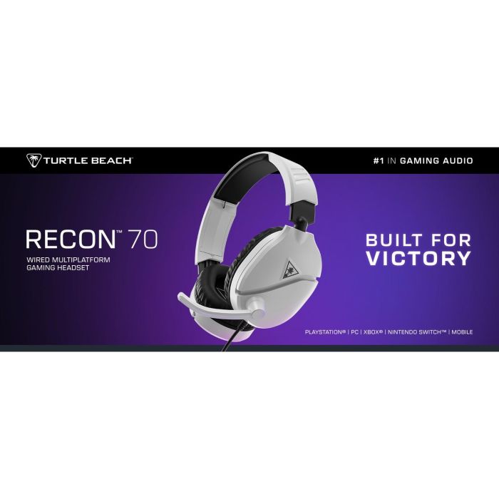 Turtle Beach TUR1712103044424 Auriculares Gaming Multiplataforma Recon 70P Blancos 2