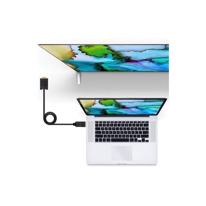 Nanocable 10.15.4402 Cable Conversor DisplayPort Macho a VGA Macho, 1920x1200@60Hz, 2m, Negro, Conectores Oro 24K, Compatible DP 1.2a 3 Nanocable 10.15.4402 Cable Conversor DisplayPort Macho a VGA Macho, 1920x1200@60Hz, 2m, Negro, Conectores Oro 24K, Compatible DP 1.2a 3