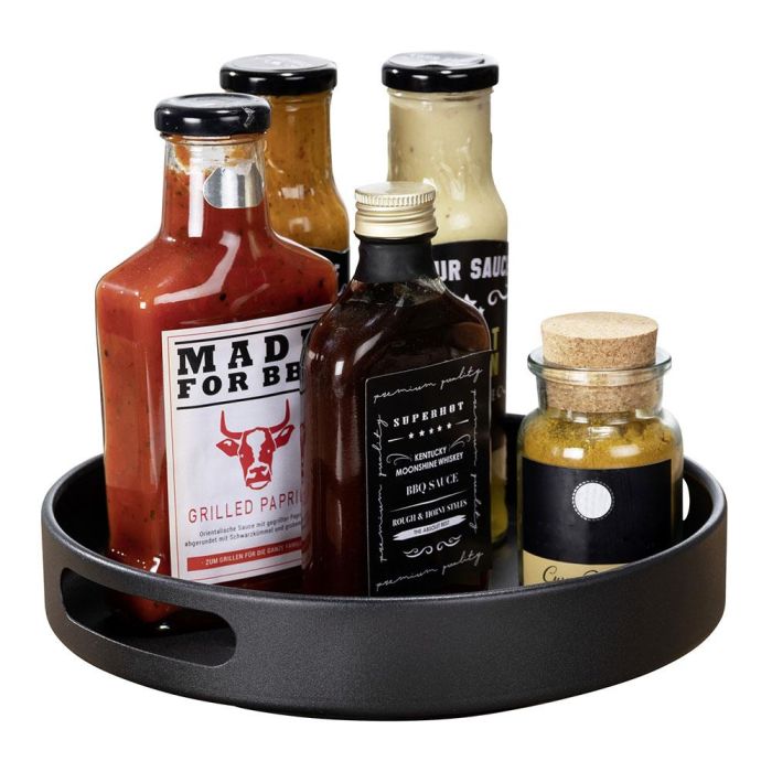 Wenko Bandeja Giratoria Susie con Asas 360º Negra Mate Redonda para Especias/Salsas o Armario 1 Wenko Bandeja Giratoria Susie con Asas 360º Negra Mate Redonda para Especias/Salsas o Armario 1