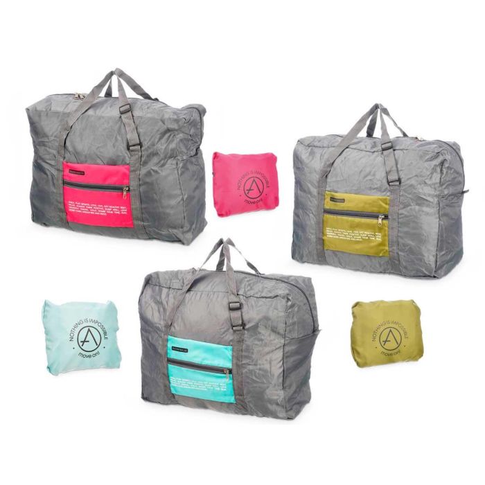 Bolso Plegable Ligero Arte Regal - 44x37x18 cm, Azul/Rosa/Verde, Poliéster (12 Unidades) 1 Bolso Plegable Ligero Arte Regal - 44x37x18 cm, Azul/Rosa/Verde, Poliéster (12 Unidades) 1