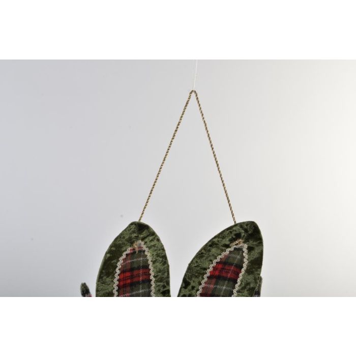 DKD Home Decor Decoración Colgante Navidad Alpina con Esquís Poliéster Terciopelo Verde Rojo 60 cm (2 Unidades) 2