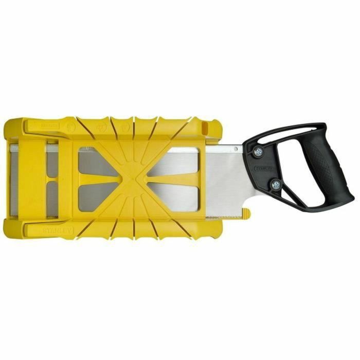 Stanley Caja de Corte con Sierra Trasera Integrada, Plástico ABS Resistente, 3 Ángulos (45°, 90°, 22.5°) para Madera y Molduras 1 Stanley Caja de Corte con Sierra Trasera Integrada, Plástico ABS Resistente, 3 Ángulos (45°, 90°, 22.5°) para Madera y Molduras 1