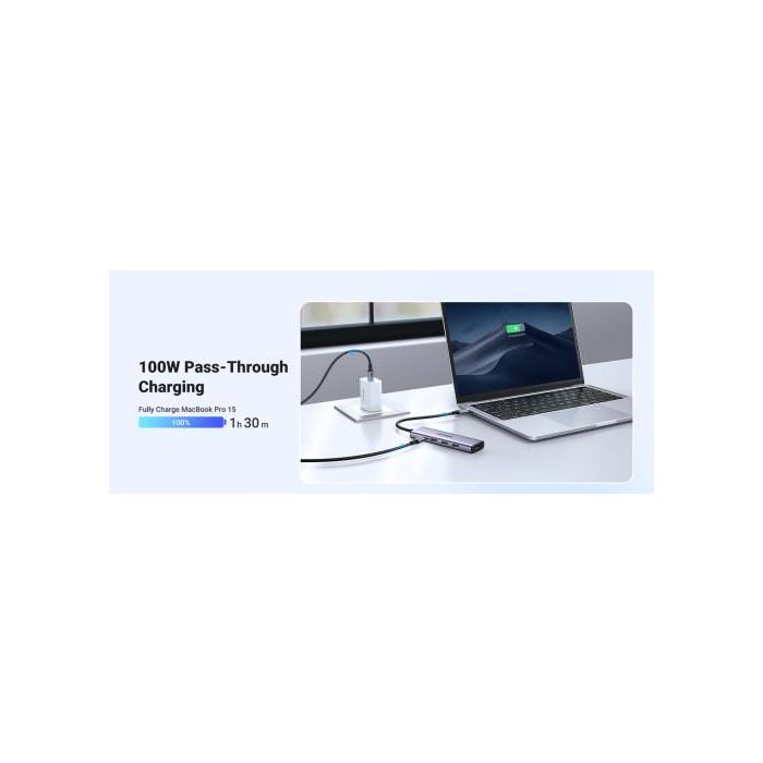 Ugreen 20956A Hub de Interfaz Usb Tipo C 5000 Mbit/S Plata 8
