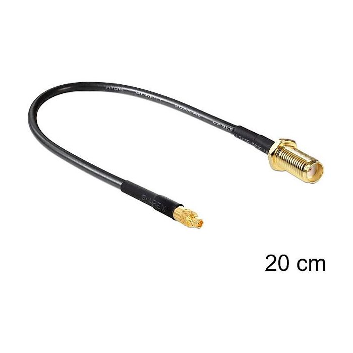 DeLOCK 88580 Cable Adaptador SMA Hembra a MMCX Macho para Antena, 0.2m / 20cm, Negro, 50 Ω 1 DeLOCK 88580 Cable Adaptador SMA Hembra a MMCX Macho para Antena, 0.2m / 20cm, Negro, 50 Ω 1