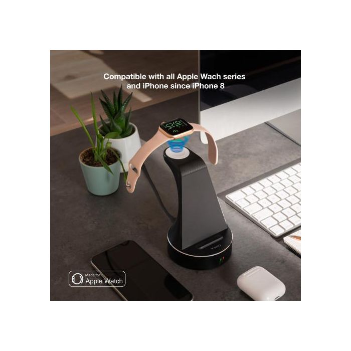 Tooq TQCD02W Base de Carga Inalámbrica 15W con Certificación MFI para Apple Watch, iPhone y Smartphone, Carga Simultánea Qi, Negro 3 Tooq TQCD02W Base de Carga Inalámbrica 15W con Certificación MFI para Apple Watch, iPhone y Smartphone, Carga Simultánea Qi, Negro 3