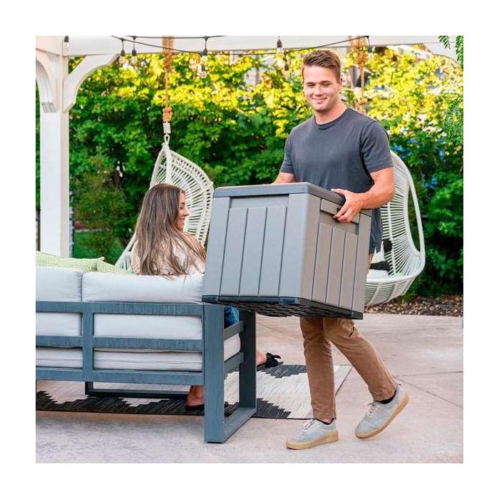 Cubo almacenamiento gris con puertas y techo abatibles lifetime 51,2x51,2x50,8 cm 3 Cubo almacenamiento gris con puertas y techo abatibles lifetime 51,2x51,2x50,8 cm 3