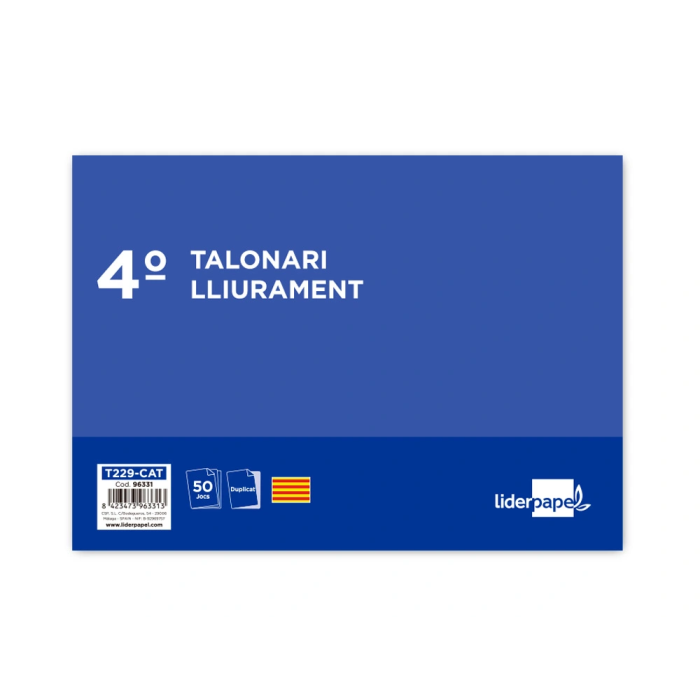 Liderpapel T229 Talonario Entregas Original y Copia Apaisado Texto en Catalan 1