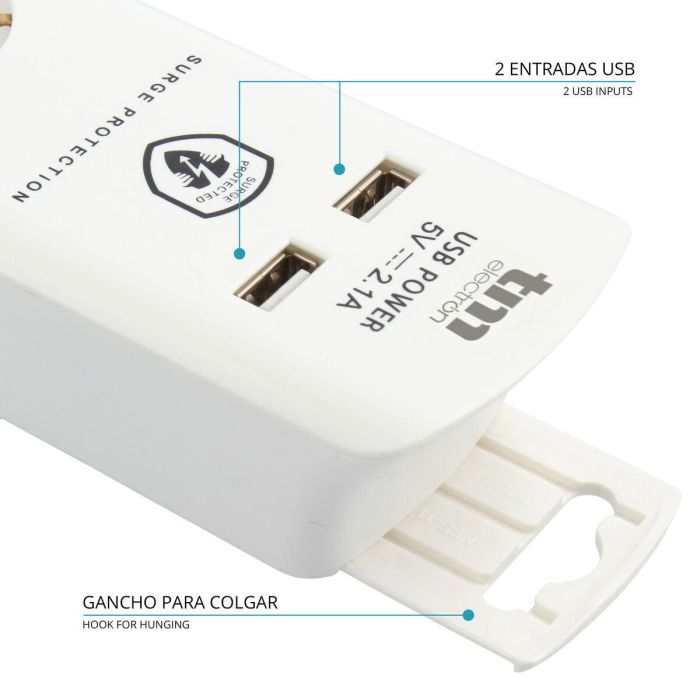 Regleta Enchufes 6 Tomas con Interruptor TM Electron TMUAD306 2