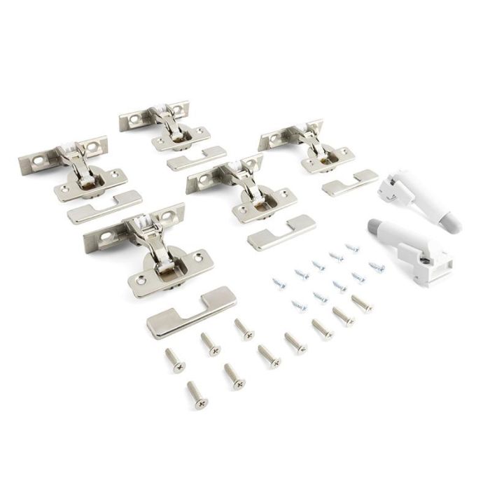 BORTOLUZZI 705.341-705.344 Kit Exedra Push y Smove para Puertas Escamoteables, Acabado Níquel o Titanio, Sistema de Apertura