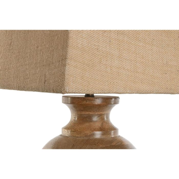 DKD Home Decor Lámpara Sobremesa Tradicional Natural, 36x68x36 cm, Madera Mango y Pantalla Algodón, Casquillo E27, 50W 220V 5 DKD Home Decor Lámpara Sobremesa Tradicional Natural, 36x68x36 cm, Madera Mango y Pantalla Algodón, Casquillo E27, 50W 220V 5